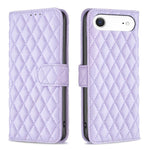 ダイヤモンド格子柄 財布付きフリップレザーフォンケース、iPhone 17e / 16e用、iPhone 17 Pro Max用、iPhone 17 Pro用、iPhone 17用、iPhone Air用、iPhone 16 Pro Max用、iPhone 16 Pro用、iPhone 16 Plus用