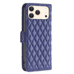 ダイヤモンド格子柄 財布付きフリップレザーフォンケース、iPhone 17e / 16e用、iPhone 17 Pro Max用、iPhone 17 Pro用、iPhone 17用、iPhone Air用、iPhone 16 Pro Max用、iPhone 16 Pro用、iPhone 16 Plus用