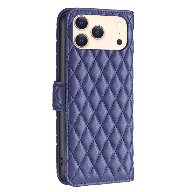 ダイヤモンド格子柄 財布付きフリップレザーフォンケース、iPhone 17e / 16e用、iPhone 17 Pro Max用、iPhone 17 Pro用、iPhone 17用、iPhone Air用、iPhone 16 Pro Max用、iPhone 16 Pro用、iPhone 16 Plus用