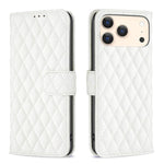 ダイヤモンド格子柄 財布付きフリップレザーフォンケース、iPhone 17e / 16e用、iPhone 17 Pro Max用、iPhone 17 Pro用、iPhone 17用、iPhone Air用、iPhone 16 Pro Max用、iPhone 16 Pro用、iPhone 16 Plus用