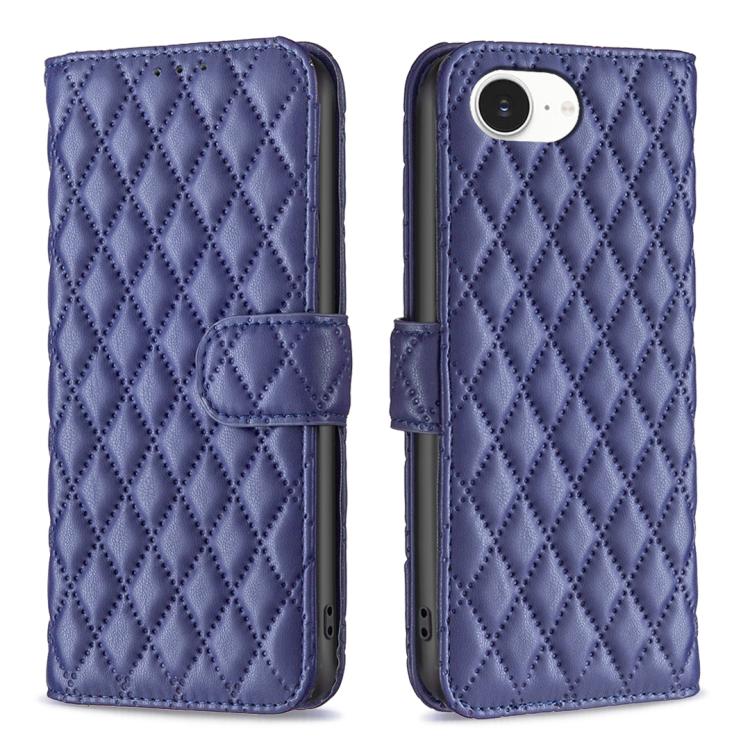 ダイヤモンド格子柄 財布付きフリップレザーフォンケース、iPhone 17e / 16e用、iPhone 17 Pro Max用、iPhone 17 Pro用、iPhone 17用、iPhone Air用、iPhone 16 Pro Max用、iPhone 16 Pro用、iPhone 16 Plus用