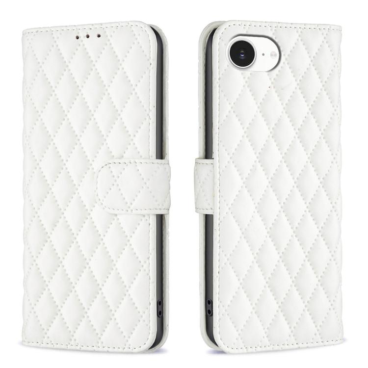 ダイヤモンド格子柄 財布付きフリップレザーフォンケース、iPhone 17e / 16e用、iPhone 17 Pro Max用、iPhone 17 Pro用、iPhone 17用、iPhone Air用、iPhone 16 Pro Max用、iPhone 16 Pro用、iPhone 16 Plus用