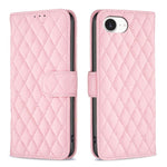 ダイヤモンド格子柄 財布付きフリップレザーフォンケース、iPhone 17e / 16e用、iPhone 17 Pro Max用、iPhone 17 Pro用、iPhone 17用、iPhone Air用、iPhone 16 Pro Max用、iPhone 16 Pro用、iPhone 16 Plus用