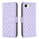 ダイヤモンド格子柄 財布付きフリップレザーフォンケース、iPhone 17e / 16e用、iPhone 17 Pro Max用、iPhone 17 Pro用、iPhone 17用、iPhone Air用、iPhone 16 Pro Max用、iPhone 16 Pro用、iPhone 16 Plus用