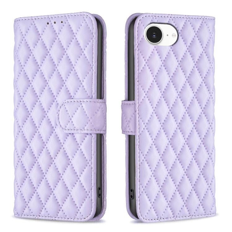 ダイヤモンド格子柄 財布付きフリップレザーフォンケース、iPhone 17e / 16e用、iPhone 17 Pro Max用、iPhone 17 Pro用、iPhone 17用、iPhone Air用、iPhone 16 Pro Max用、iPhone 16 Pro用、iPhone 16 Plus用