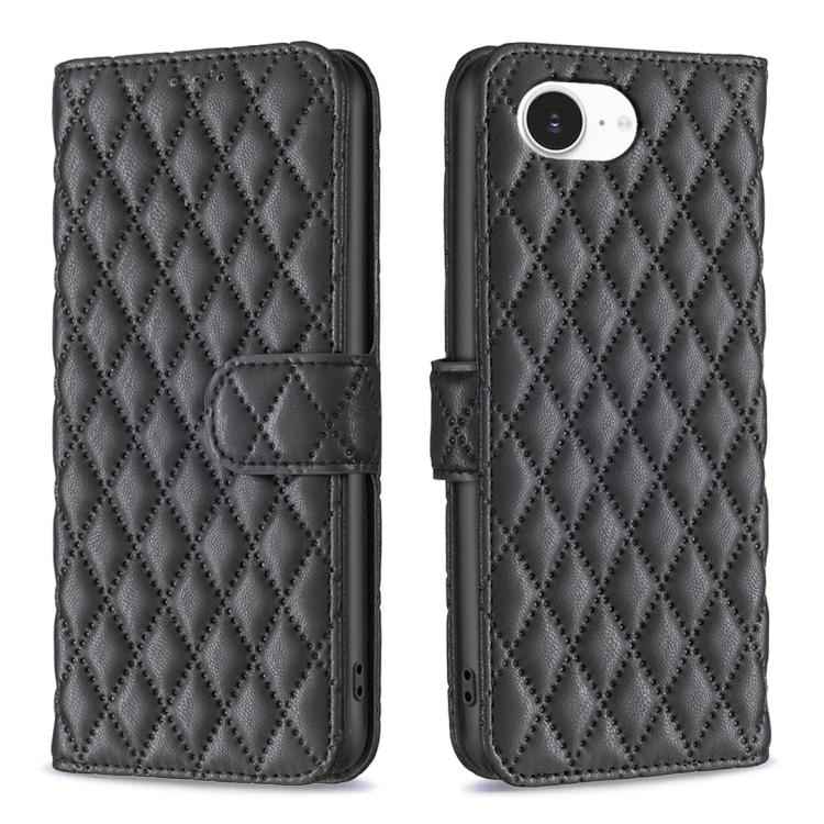 ダイヤモンド格子柄 財布付きフリップレザーフォンケース、iPhone 17e / 16e用、iPhone 17 Pro Max用、iPhone 17 Pro用、iPhone 17用、iPhone Air用、iPhone 16 Pro Max用、iPhone 16 Pro用、iPhone 16 Plus用