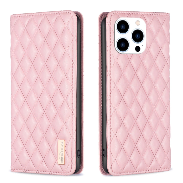 ダイヤモンド格子柄 マグネットレザーフリップフォンケース、iPhone 17 Pro Max用、iPhone 17 Pro用、iPhone 17用、iPhone Air用、iPhone 16 Pro Max用、iPhone 16 Pro用、iPhone 16 Plus用、iPhone 16用