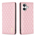 ダイヤモンド格子柄 マグネットレザーフリップフォンケース、iPhone 17 Pro Max用、iPhone 17 Pro用、iPhone 17用、iPhone Air用、iPhone 16 Pro Max用、iPhone 16 Pro用、iPhone 16 Plus用、iPhone 16用