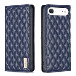 ダイヤモンド格子柄 マグネットレザーフリップフォンケース、iPhone 17 Pro Max用、iPhone 17 Pro用、iPhone 17用、iPhone Air用、iPhone 16 Pro Max用、iPhone 16 Pro用、iPhone 16 Plus用、iPhone 16用