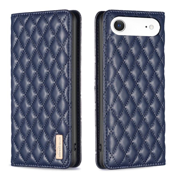 ダイヤモンド格子柄 マグネットレザーフリップフォンケース、iPhone 17 Pro Max用、iPhone 17 Pro用、iPhone 17用、iPhone Air用、iPhone 16 Pro Max用、iPhone 16 Pro用、iPhone 16 Plus用、iPhone 16用