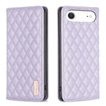 ダイヤモンド格子柄 マグネットレザーフリップフォンケース、iPhone 17 Pro Max用、iPhone 17 Pro用、iPhone 17用、iPhone Air用、iPhone 16 Pro Max用、iPhone 16 Pro用、iPhone 16 Plus用、iPhone 16用