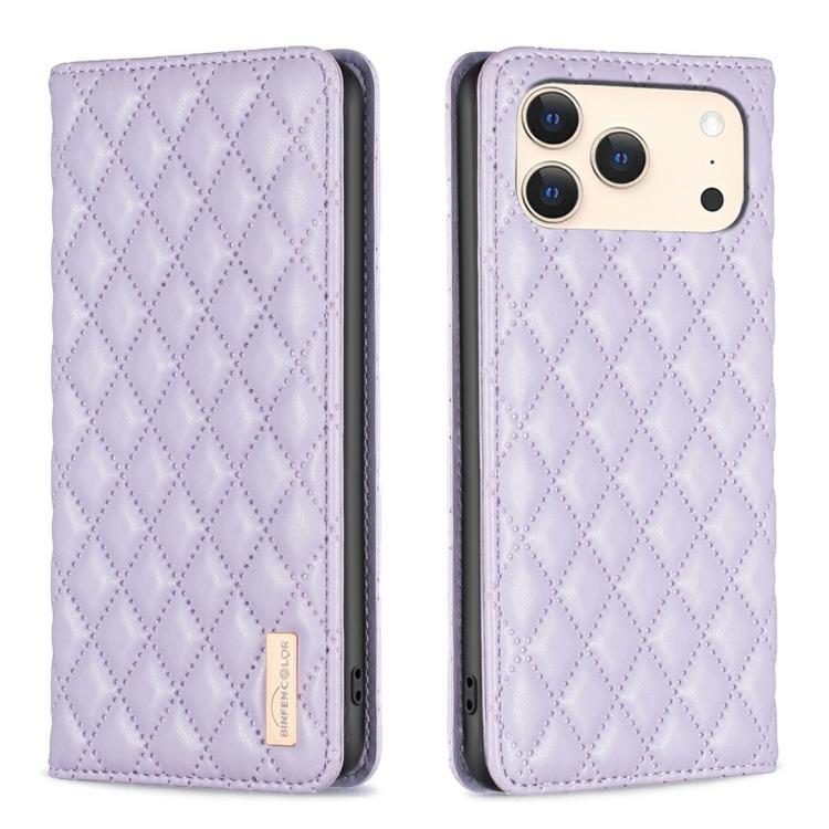 ダイヤモンド格子柄 マグネットレザーフリップフォンケース、iPhone 17 Pro Max用、iPhone 17 Pro用、iPhone 17用、iPhone Air用、iPhone 16 Pro Max用、iPhone 16 Pro用、iPhone 16 Plus用、iPhone 16用