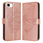 エンボス加工バタフライレザーフォンケース、iPhone 17e / 16e用、iPhone 17 Pro Max用、iPhone 17 Pro用、iPhone 17用、iPhone Air用、iPhone 16 Pro Max用