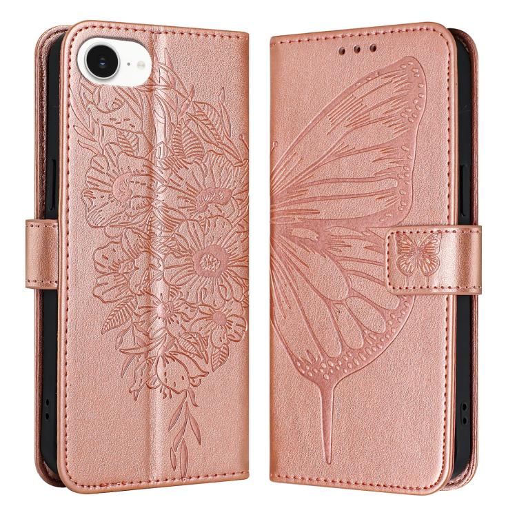エンボス加工バタフライレザーフォンケース、iPhone 17e / 16e用、iPhone 17 Pro Max用、iPhone 17 Pro用、iPhone 17用、iPhone Air用、iPhone 16 Pro Max用