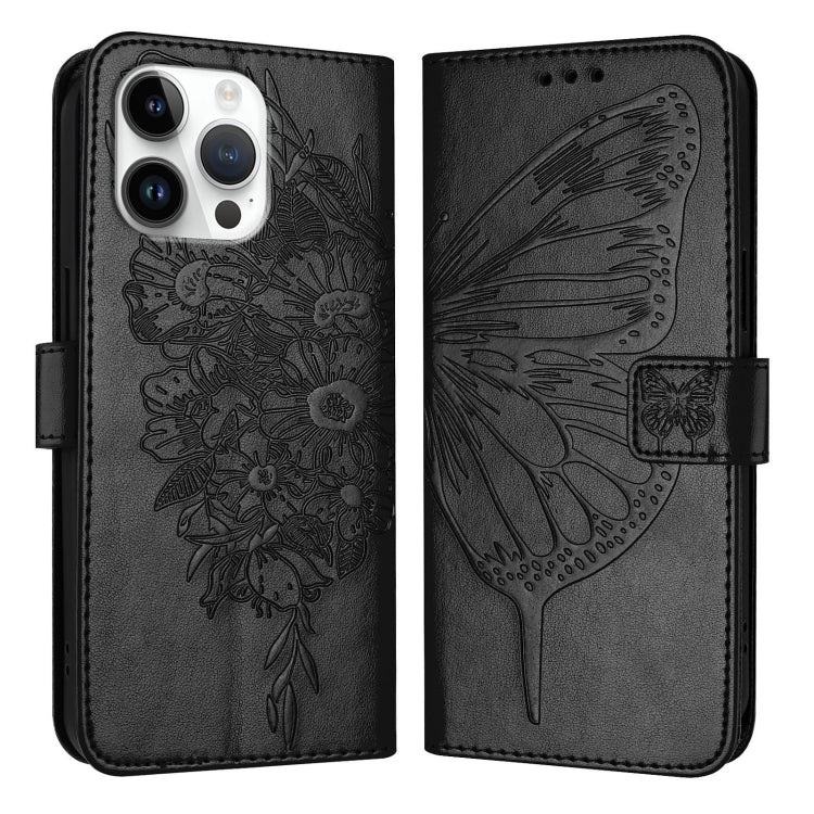 エンボス加工バタフライレザーフォンケース、iPhone 17e / 16e用、iPhone 17 Pro Max用、iPhone 17 Pro用、iPhone 17用、iPhone Air用、iPhone 16 Pro Max用