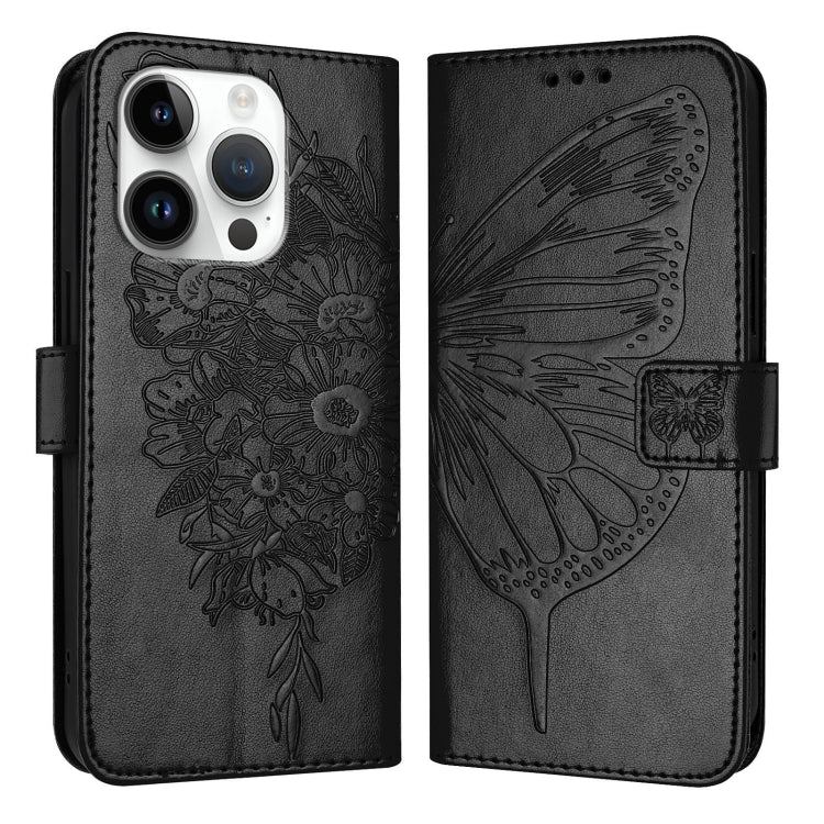 エンボス加工バタフライレザー電話ケース、iPhone 16 Pro用、iPhone 16 Plus用、iPhone 16用、iPhone 15 Pro Max用、iPhone 15 Pro用、iPhone 15 Plus用