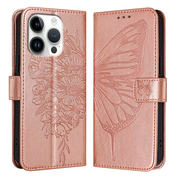 エンボス加工バタフライレザー電話ケース、iPhone 16 Pro用、iPhone 16 Plus用、iPhone 16用、iPhone 15 Pro Max用、iPhone 15 Pro用、iPhone 15 Plus用