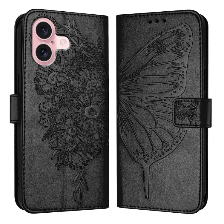 エンボス加工バタフライレザー電話ケース、iPhone 16 Pro用、iPhone 16 Plus用、iPhone 16用、iPhone 15 Pro Max用、iPhone 15 Pro用、iPhone 15 Plus用