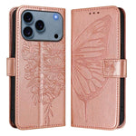 エンボス加工バタフライレザーフォンケース、iPhone 17e / 16e用、iPhone 17 Pro Max用、iPhone 17 Pro用、iPhone 17用、iPhone Air用、iPhone 16 Pro Max用