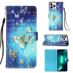 3Dペインティング横開きレザー電話ケース、iPhone 16 Pro用、iPhone 16 Plus用、iPhone 16用、iPhone 15 Pro Max用、iPhone 15 Pro用、iPhone 15 Plus用