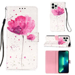 3Dペインティング横開きレザー電話ケース、iPhone 16 Pro用、iPhone 16 Plus用、iPhone 16用、iPhone 15 Pro Max用、iPhone 15 Pro用、iPhone 15 Plus用