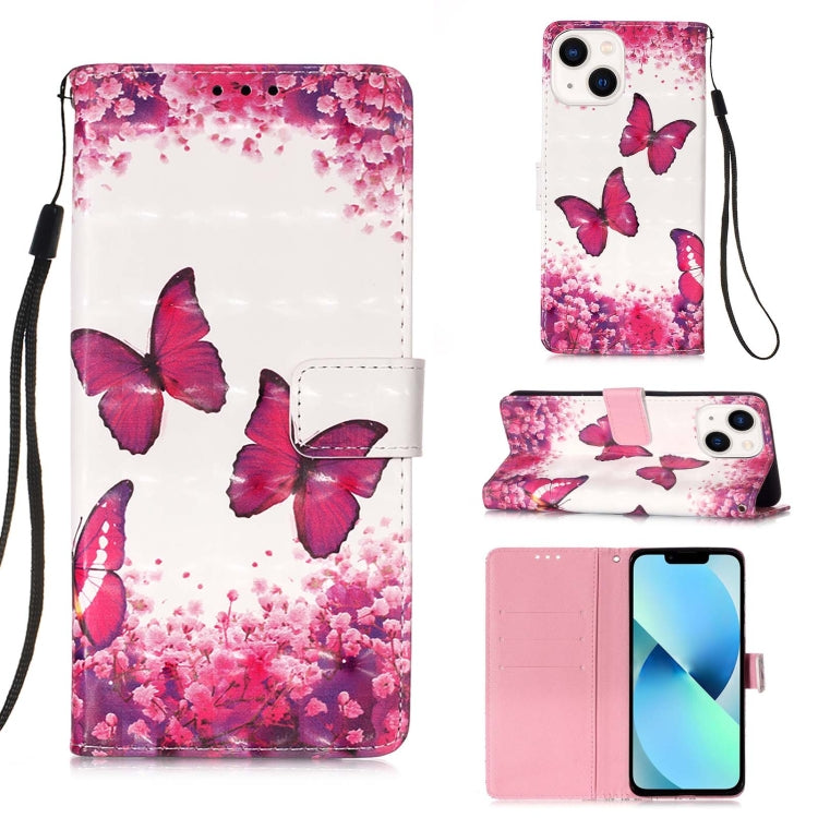 3Dペインティング横開きレザー電話ケース、iPhone 16 Pro用、iPhone 16 Plus用、iPhone 16用、iPhone 15 Pro Max用、iPhone 15 Pro用、iPhone 15 Plus用