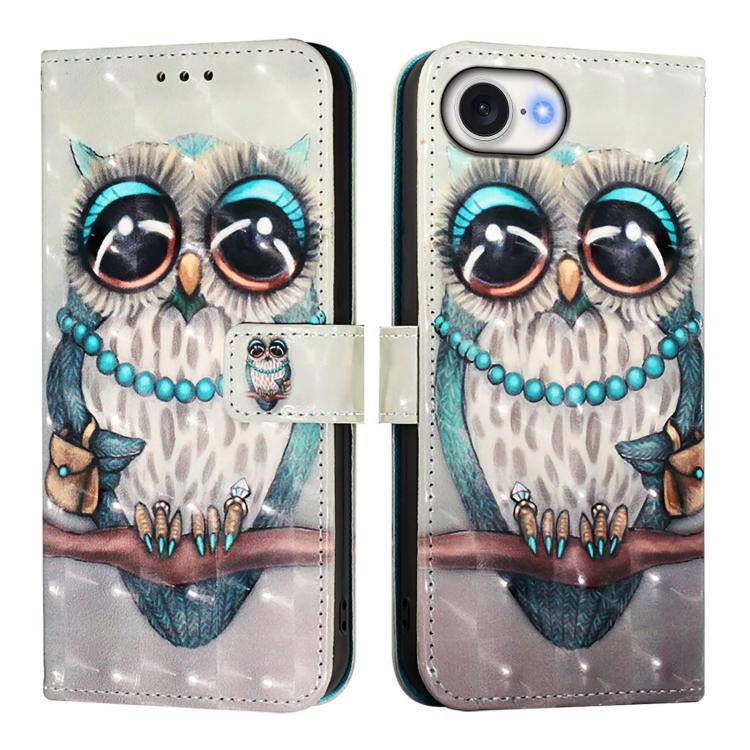 3Dペインティング横開きレザー電話ケース、iPhone 17e / 16e用、iPhone 17 Pro Max用、iPhone 17 Pro用、iPhone 17用、iPhone Air用、iPhone 16 Pro Max用