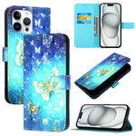 3Dペインティング横開きレザー電話ケース、iPhone 17e / 16e用、iPhone 17 Pro Max用、iPhone 17 Pro用、iPhone 17用、iPhone Air用、iPhone 16 Pro Max用