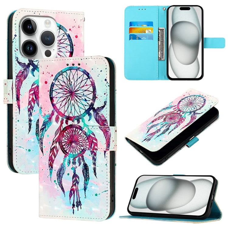 3Dペインティング横開きレザー電話ケース、iPhone 16 Pro用、iPhone 16 Plus用、iPhone 16用、iPhone 15 Pro Max用、iPhone 15 Pro用、iPhone 15 Plus用