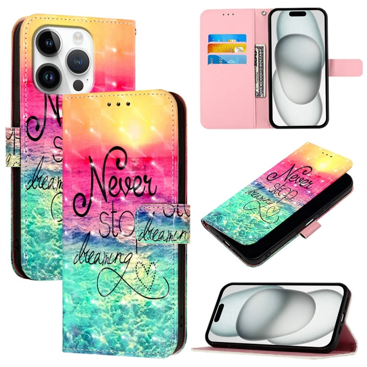 3Dペインティング横開きレザー電話ケース、iPhone 16 Pro用、iPhone 16 Plus用、iPhone 16用、iPhone 15 Pro Max用、iPhone 15 Pro用、iPhone 15 Plus用