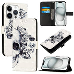 3Dペインティング横開きレザー電話ケース、iPhone 16 Pro用、iPhone 16 Plus用、iPhone 16用、iPhone 15 Pro Max用、iPhone 15 Pro用、iPhone 15 Plus用