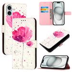 3Dペインティング横開きレザー電話ケース、iPhone 16 Pro用、iPhone 16 Plus用、iPhone 16用、iPhone 15 Pro Max用、iPhone 15 Pro用、iPhone 15 Plus用