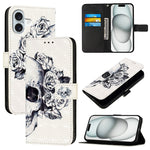 3Dペインティング横開きレザー電話ケース、iPhone 16 Pro用、iPhone 16 Plus用、iPhone 16用、iPhone 15 Pro Max用、iPhone 15 Pro用、iPhone 15 Plus用