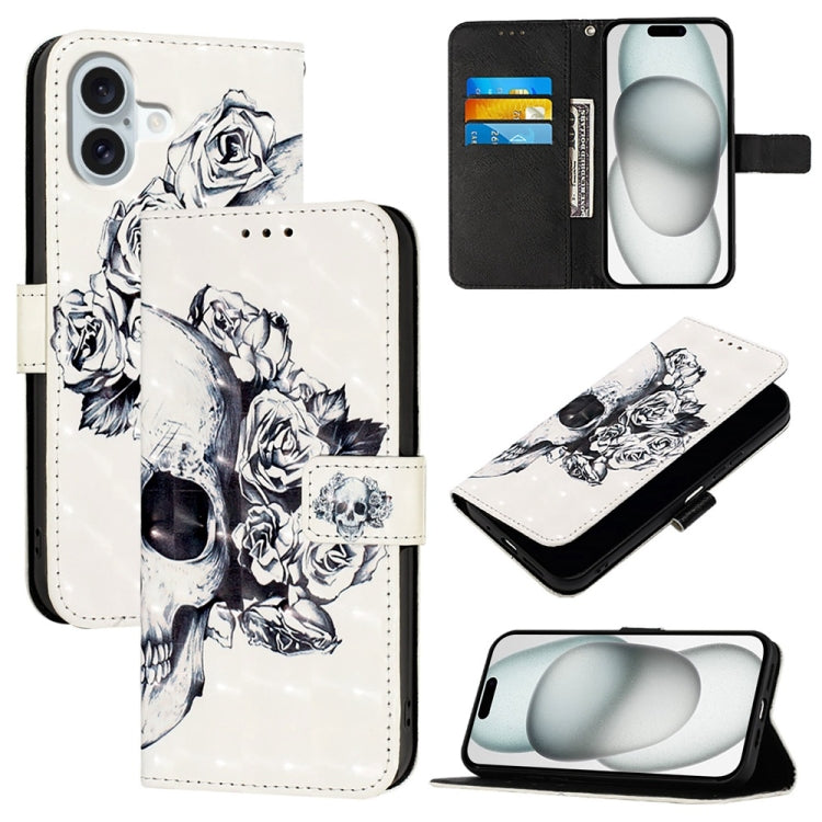 3Dペインティング横開きレザー電話ケース、iPhone 16 Pro用、iPhone 16 Plus用、iPhone 16用、iPhone 15 Pro Max用、iPhone 15 Pro用、iPhone 15 Plus用