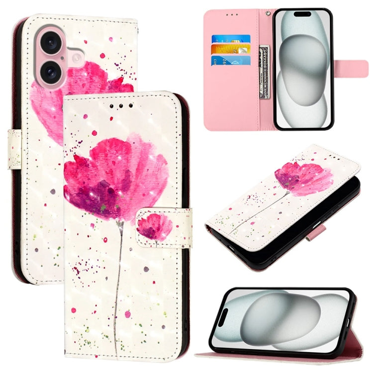 3Dペインティング横開きレザー電話ケース、iPhone 16 Pro用、iPhone 16 Plus用、iPhone 16用、iPhone 15 Pro Max用、iPhone 15 Pro用、iPhone 15 Plus用