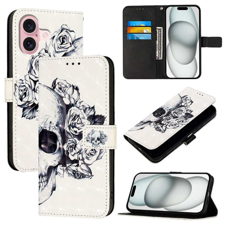 3Dペインティング横開きレザー電話ケース、iPhone 16 Pro用、iPhone 16 Plus用、iPhone 16用、iPhone 15 Pro Max用、iPhone 15 Pro用、iPhone 15 Plus用