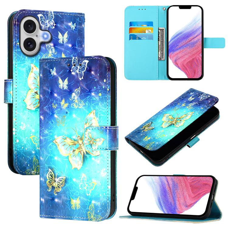 3Dペインティング横開きレザー電話ケース、iPhone 17e / 16e用、iPhone 17 Pro Max用、iPhone 17 Pro用、iPhone 17用、iPhone Air用、iPhone 16 Pro Max用