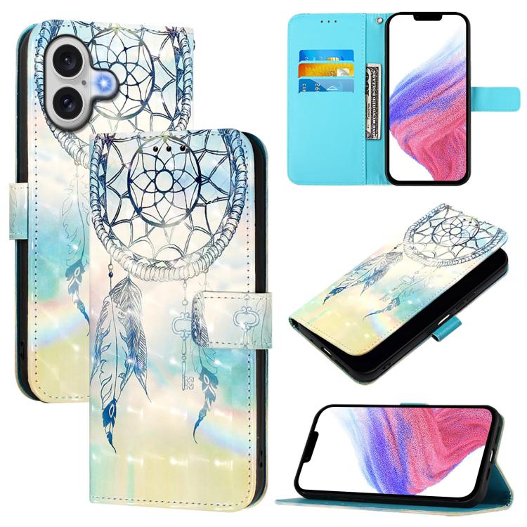 3Dペインティング横開きレザー電話ケース、iPhone 17e / 16e用、iPhone 17 Pro Max用、iPhone 17 Pro用、iPhone 17用、iPhone Air用、iPhone 16 Pro Max用