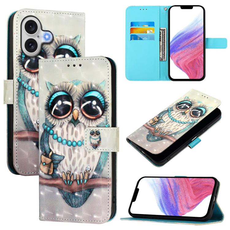 3Dペインティング横開きレザー電話ケース、iPhone 17e / 16e用、iPhone 17 Pro Max用、iPhone 17 Pro用、iPhone 17用、iPhone Air用、iPhone 16 Pro Max用