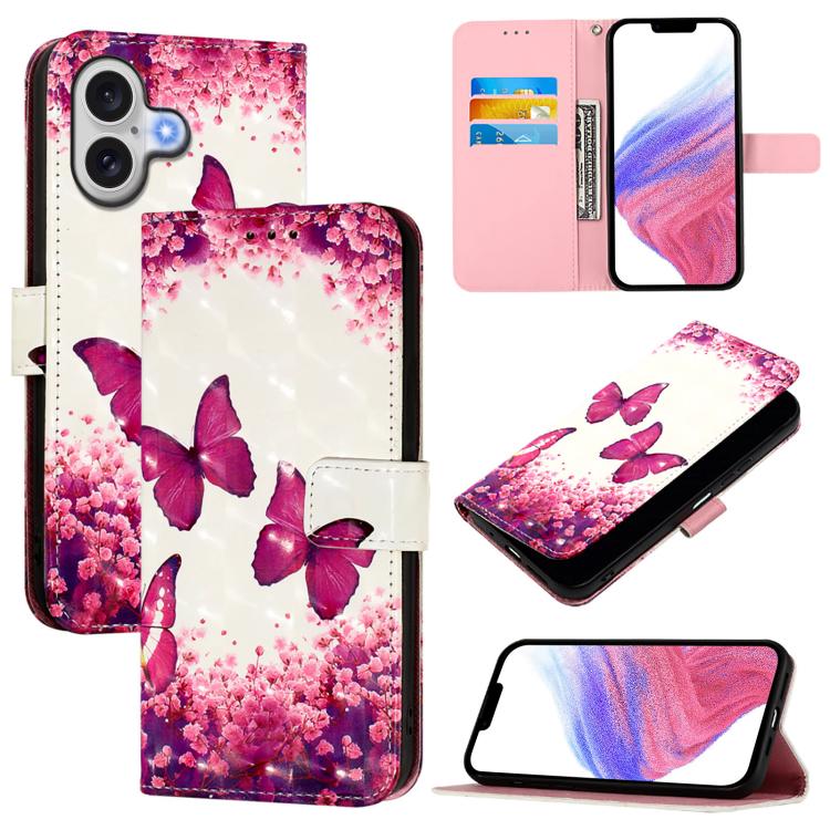 3Dペインティング横開きレザー電話ケース、iPhone 17e / 16e用、iPhone 17 Pro Max用、iPhone 17 Pro用、iPhone 17用、iPhone Air用、iPhone 16 Pro Max用