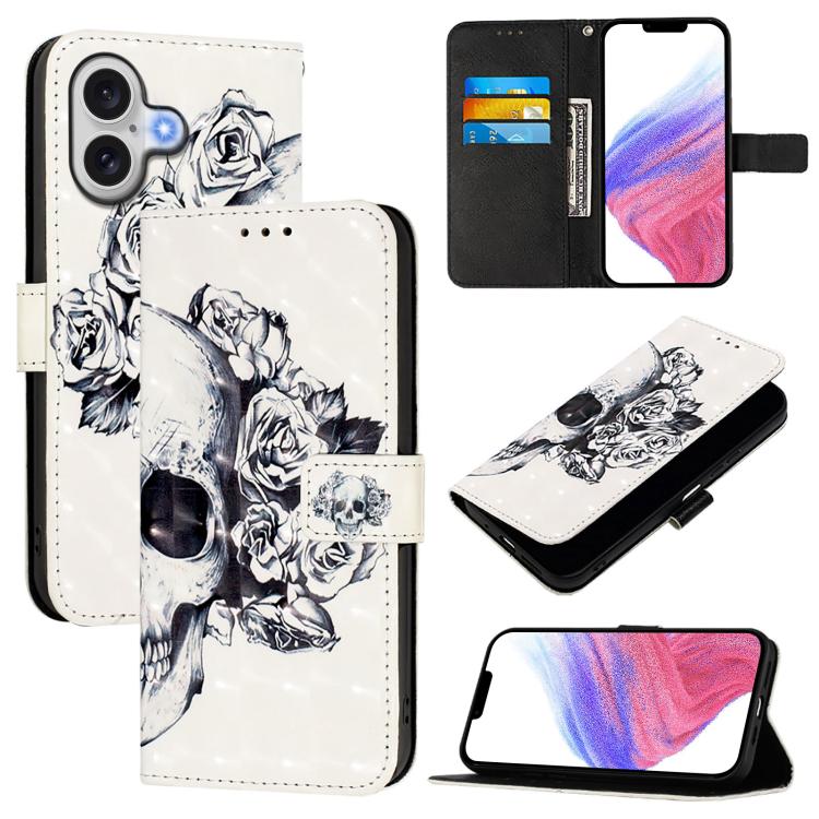 3Dペインティング横開きレザー電話ケース、iPhone 17e / 16e用、iPhone 17 Pro Max用、iPhone 17 Pro用、iPhone 17用、iPhone Air用、iPhone 16 Pro Max用