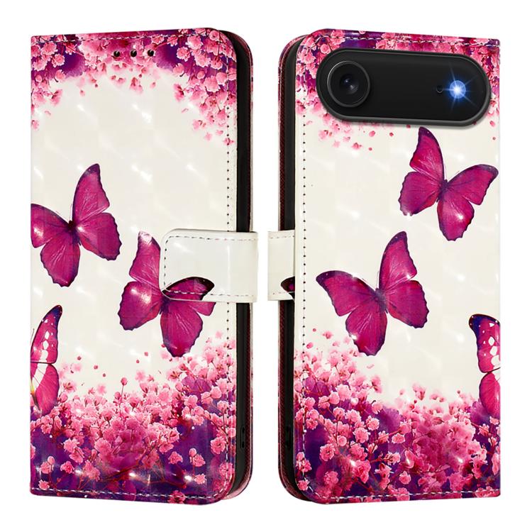 3Dペインティング横開きレザー電話ケース、iPhone 17e / 16e用、iPhone 17 Pro Max用、iPhone 17 Pro用、iPhone 17用、iPhone Air用、iPhone 16 Pro Max用