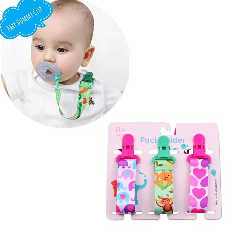 3個セット ベビー歯固めおもちゃ 厚手の哺乳瓶チェーン、ランダムカラー配送