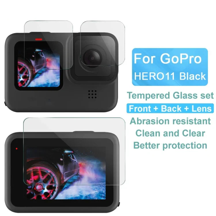imakリアスクリーン＋フロントスクリーン＋リアカメラレンズ強化ガラスフィルム、GoPro HERO11 Black用