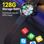 MT27 4G+64G 1.6インチ IP67防水 4G Android 8.1スマートウォッチ 心拍/GPS対応、レザーバンド