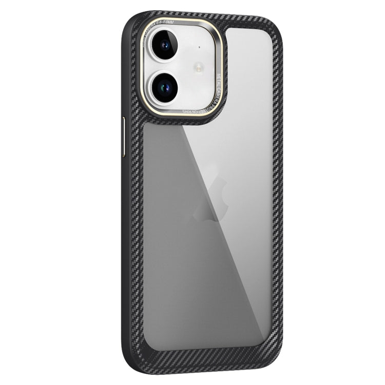 Carbon Fiber Transparent Back Panel Phone Case, For iPhone 11 Pro Max, For iPhone 11