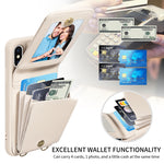 クロスボディランヤードジッパー財布レザー電話ケース、iPhone XS Max用、iPhone 7 Plus / 8 Plus用