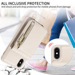 クロスボディランヤードジッパー財布レザー電話ケース、iPhone XS Max用、iPhone 7 Plus / 8 Plus用