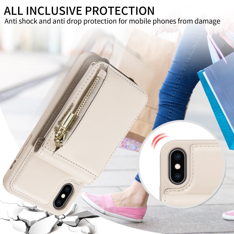 クロスボディランヤードジッパー財布レザー電話ケース、iPhone XS Max用、iPhone 7 Plus / 8 Plus用