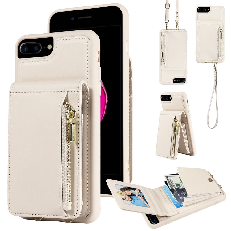 クロスボディランヤードジッパー財布レザー電話ケース、iPhone XS Max用、iPhone 7 Plus / 8 Plus用